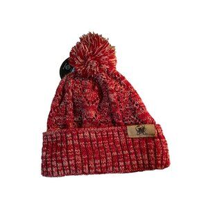 NCAA Zephyr Maryland Terrapins Red Winter Sports Pom Pom Cuffed Knit Beanie Hat